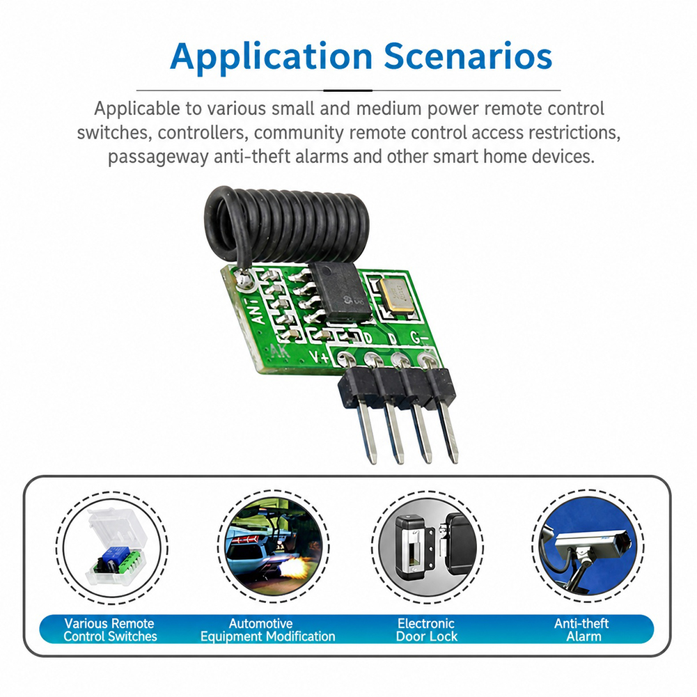 433Mhz Receiver Module - 315 MHz/433 MHz Superheterodyne RF-ontvangermodule 3,3